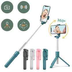 Foldable LED Light Selfie Stick Wireless Bluetooth Tripod 360 Rotating Selfie Stick