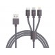 Braided 3-in-12.4amp Fast Charging Cable (8 Pin/Micro/Type-C) 