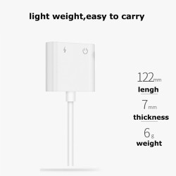2 in 1 Earphones/Headphone Audio Adapter and Cable Charging for iPhone 8 Pin 