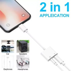Bluetooth Adapter for iPhone 8 Pin to 3.5mm Jack Aux Audio Headphone Adapter Charging Music  