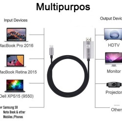 Mobile Phone to TV Conversion 4K 60HZ HD Projection Cable 2M Type C to HDMI Interface Data Cable Converter