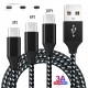 Fast Charging Braided Two Colour Data USB Cable for iPhone 8 Pin, Android MicroUSB and Type C