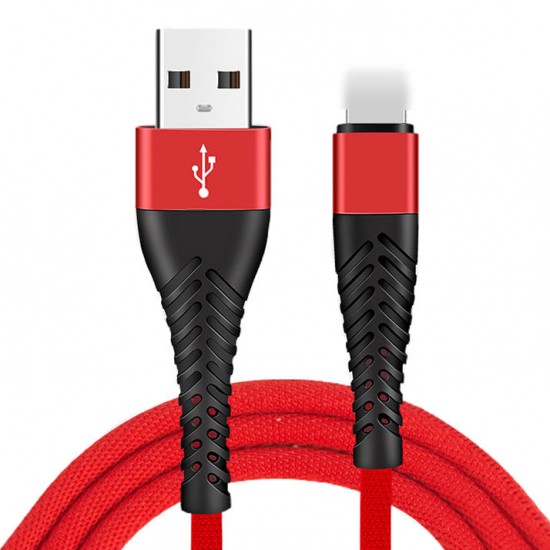 Fast Charging Mermaid for Android Micro, Type-C and iPhone Fabric Data Cable - 1 metre 