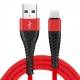 Fast Charging Mermaid for Android Micro, Type-C and iPhone Fabric Data Cable - 1 metre 