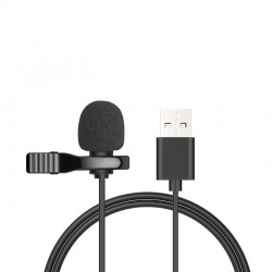 USB Wired Clip On Microphone Mic 1.5m Length Cable for Phone and Laptop Mini Microphones