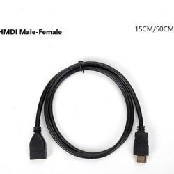HDMI Male to Female Gold Plated Extension Cable - Black 