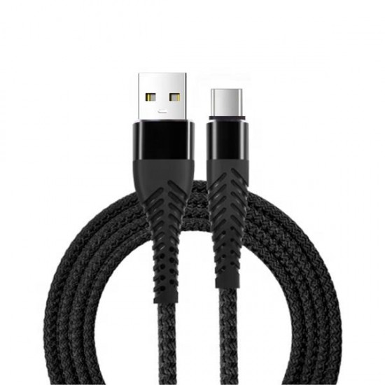 Fast Charging Mermaid for Android Micro, Type-C and iPhone Fabric Data Cable - 1 metre 