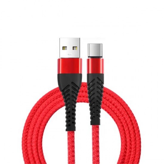 Fast Charging Mermaid for Android Micro, Type-C and iPhone Fabric Data Cable - 1 metre 