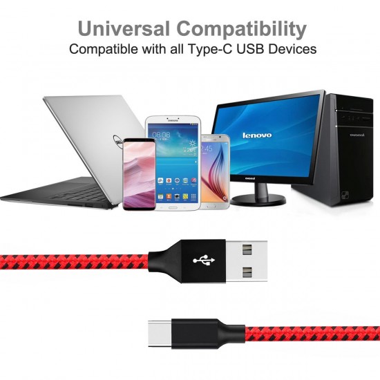 Fast Charging Braided Two Colour Data USB Cable for iPhone 8 Pin, Android MicroUSB and Type C