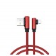 Dual Elbow Fabric 90 Degree Universal Data Transfer Charging Cable for 8 Pin Android and Type-C 