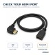 Right Angled HDMI Extension Gold Plated Cable Male to Female Adapter  0.5m / 1m (C-063)  