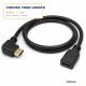 Right Angled HDMI Extension Gold Plated Cable Male to Female Adapter  0.5m / 1m (C-063)  
