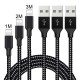 Fast Charging Braided Two Colour Data USB Cable for iPhone 8 Pin, Android MicroUSB and Type C