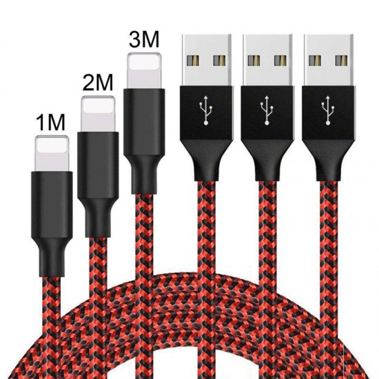 Fast Charging Braided Two Colour Data USB Cable for iPhone 8 Pin, Android MicroUSB and Type C