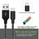 Fast Charging Braided Two Colour Data USB Cable for iPhone 8 Pin, Android MicroUSB and Type C