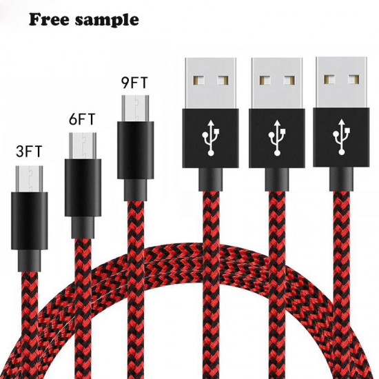 Fast Charging Braided Two Colour Data USB Cable for iPhone 8 Pin, Android MicroUSB and Type C