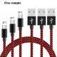 Fast Charging Braided Two Colour Data USB Cable for iPhone 8 Pin, Android MicroUSB and Type C