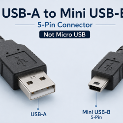 USB 2.0 Type-A to Mini USB-B 5-Pin Data & Charging Cable – 1m / 2m / 3m
