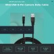Replacement USB-A to UC-E6 Mini 8-Pin Camera Data & Charging Cable with Ferrite Core (1m), Compatible with Selected Nikon, Sanyo and Other Digital Cameras