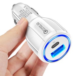 QC3.0 + PD Dual Ports Fast  Car Charger 