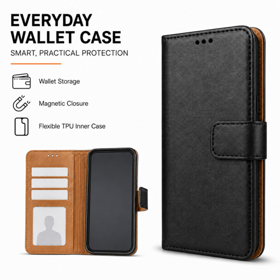 Genuine Leather Wallet Case for iPhone in 10 Colours 