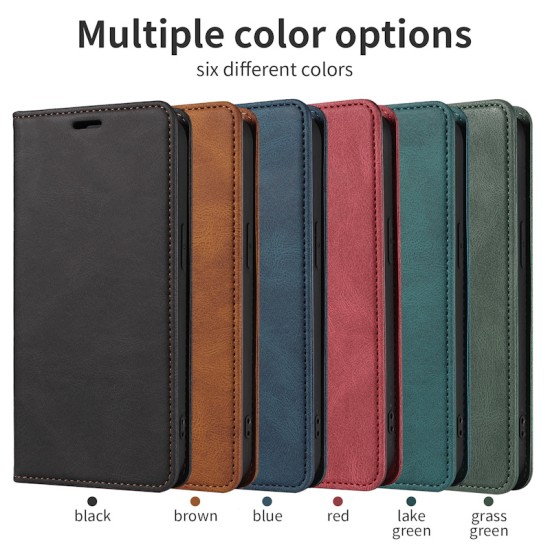 Finger Strap Kickstand PU Leather Flip Card Slots Wallet case for Samsung 'A' series (6 colours)