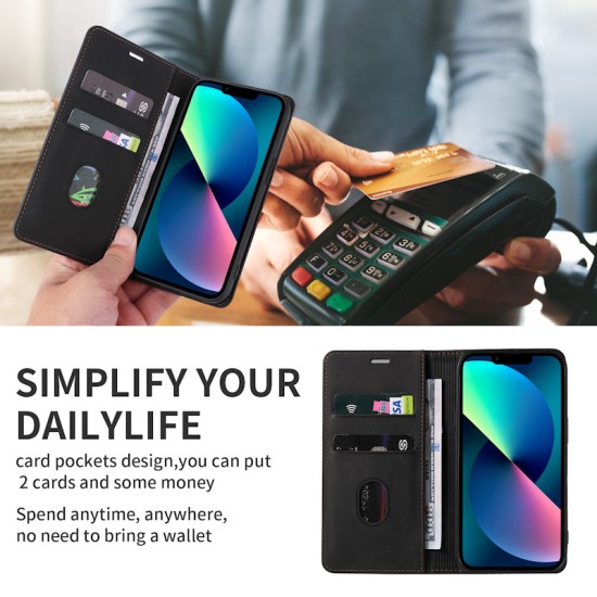 Finger Strap Kickstand PU Leather Flip Card Slots Wallet Case for iPhones (6 colours)