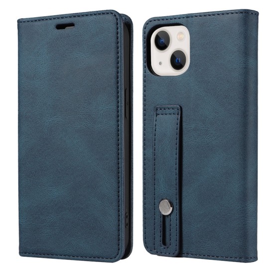 Finger Strap Kickstand PU Leather Flip Card Slots Wallet Case for iPhones (6 colours)