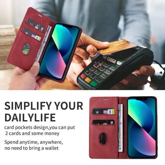 Finger Strap Kickstand PU Leather Flip Card Slots Wallet Case for iPhones (6 colours)