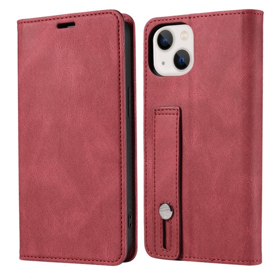 Finger Strap Kickstand PU Leather Flip Card Slots Wallet Case for iPhones (6 colours)