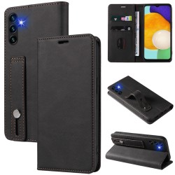 Finger Strap Kickstand PU Leather Flip Card Slots Wallet case for Samsung 'A' series (6 colours)