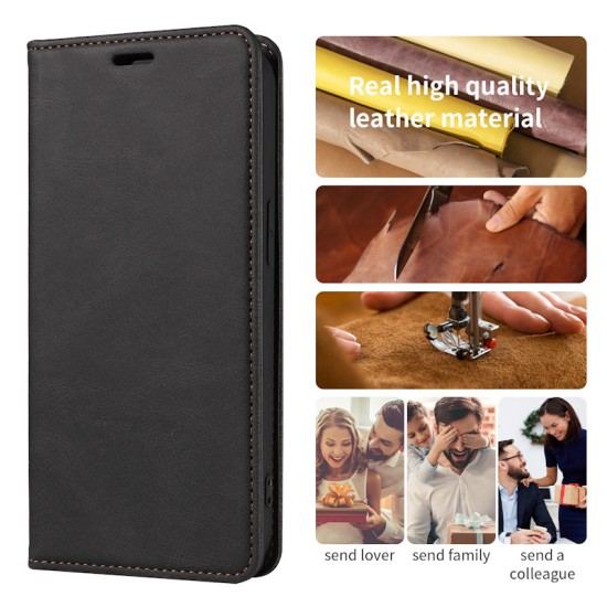 Finger Strap Kickstand PU Leather Flip Card Slots Wallet case for Samsung 'A' series (6 colours)