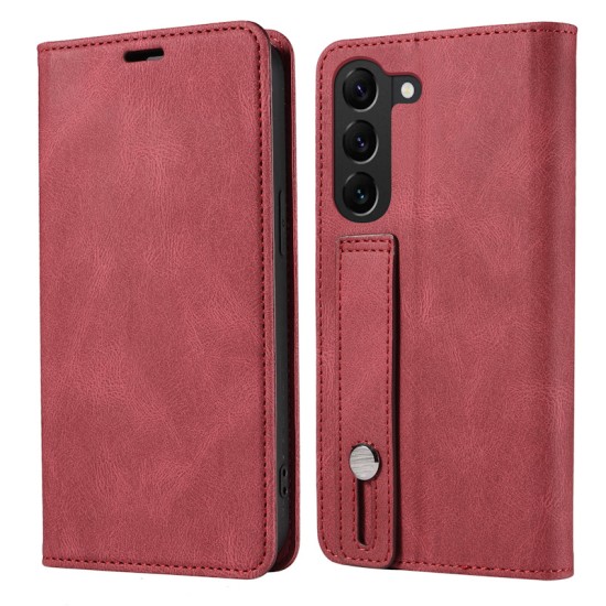 Finger Strap Kickstand PU Leather Flip Card Slots Wallet case for Samsung 'A' series (6 colours)