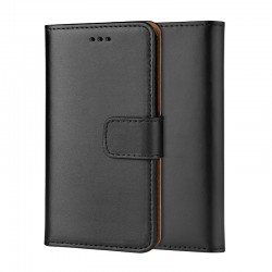 Genuine Leather Wallet Case for Samsung "A" Series - Black