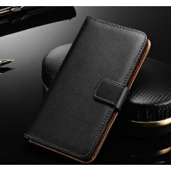 Genuine Leather Wallet Case for Samsung "A" Series - Black