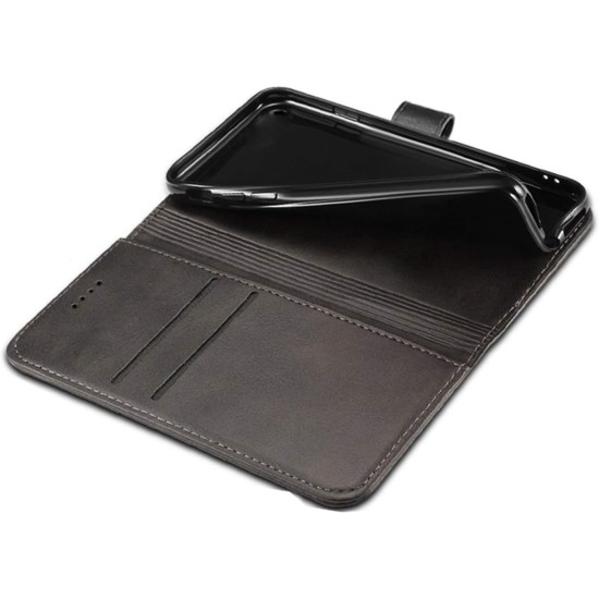 PU Leather Wallet Case (Black) for Huawei - Choice of Models