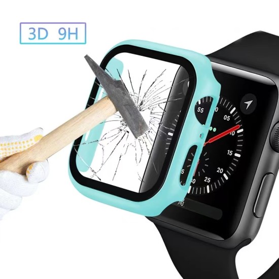 2 In 1 Tempered Film Hard PC Case for Apple Watch Series 3 4 5 6 se 7 8  38/40/41/42/44/45mm