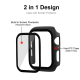 2 In 1 Tempered Film Hard PC Case for Apple Watch Series 3 4 5 6 se 7 8  38/40/41/42/44/45mm