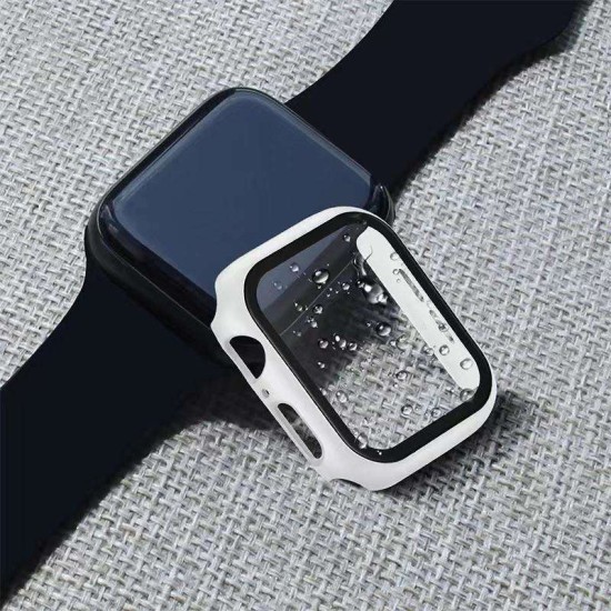 2 In 1 Tempered Film Hard PC Case for Apple Watch Series 3 4 5 6 se 7 8  38/40/41/42/44/45mm