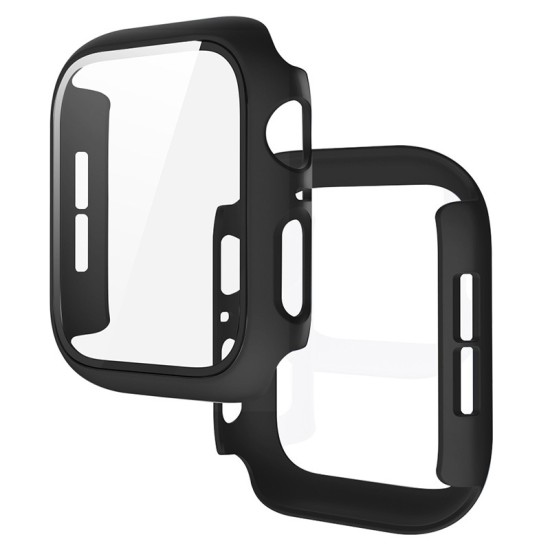 2 In 1 Tempered Film Hard PC Case for Apple Watch Series 3 4 5 6 se 7 8  38/40/41/42/44/45mm