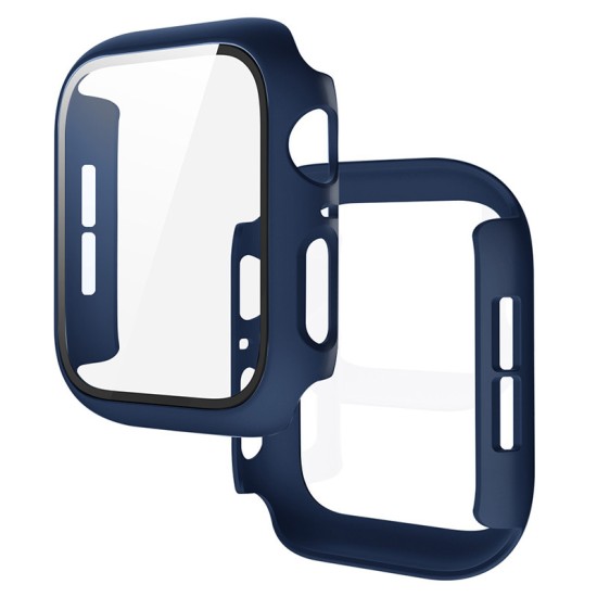 2 In 1 Tempered Film Hard PC Case for Apple Watch Series 3 4 5 6 se 7 8  38/40/41/42/44/45mm