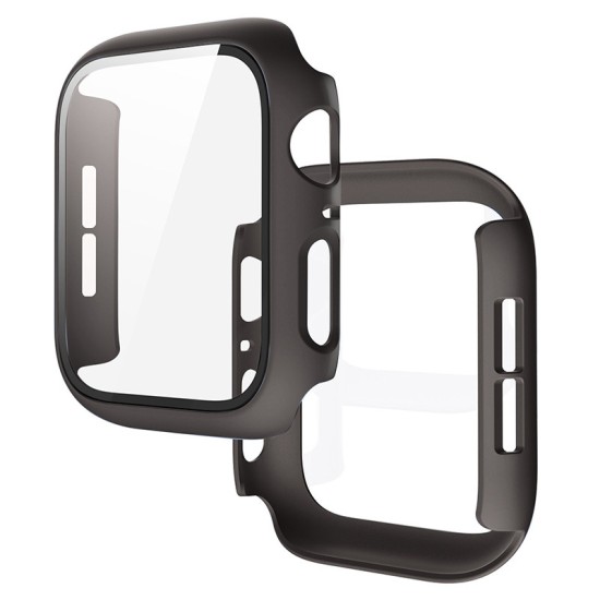 2 In 1 Tempered Film Hard PC Case for Apple Watch Series 3 4 5 6 se 7 8  38/40/41/42/44/45mm