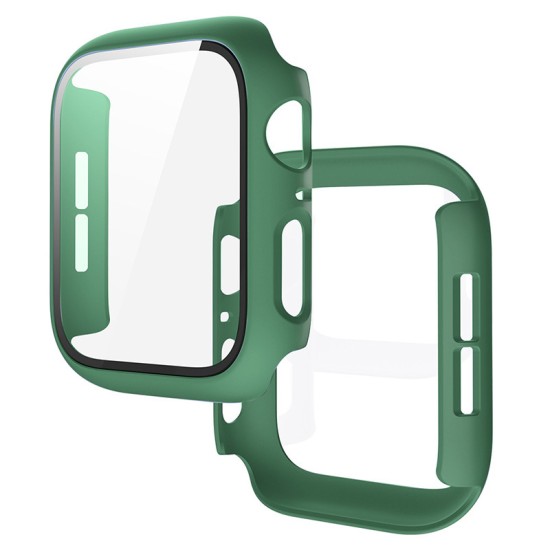 2 In 1 Tempered Film Hard PC Case for Apple Watch Series 3 4 5 6 se 7 8  38/40/41/42/44/45mm