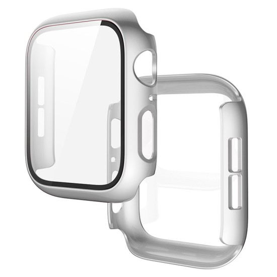 2 In 1 Tempered Film Hard PC Case for Apple Watch Series 3 4 5 6 se 7 8  38/40/41/42/44/45mm