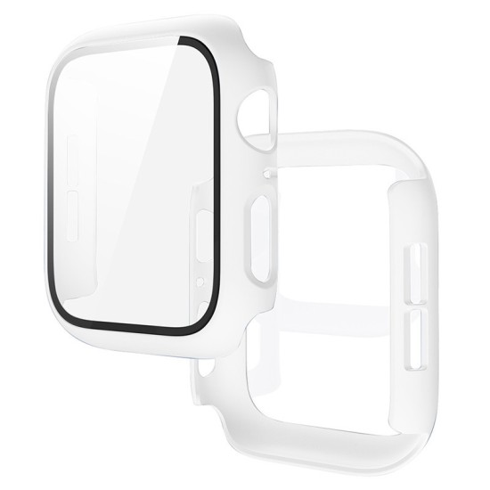 2 In 1 Tempered Film Hard PC Case for Apple Watch Series 3 4 5 6 se 7 8  38/40/41/42/44/45mm