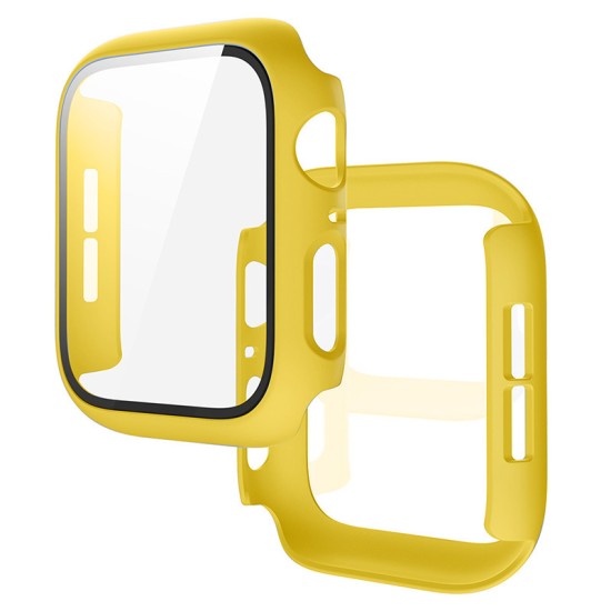 2 In 1 Tempered Film Hard PC Case for Apple Watch Series 3 4 5 6 se 7 8  38/40/41/42/44/45mm