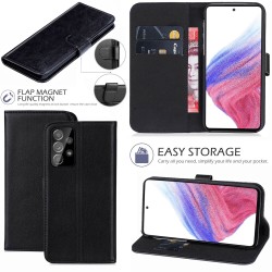 PU Leather Book Case for Samsung "S" Series - Black