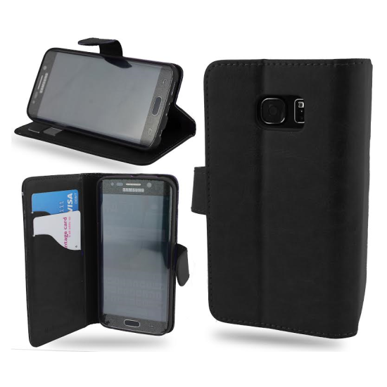 PU Leather Wallet Case for Samsung "A" Series - Black