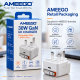 AMEEGO 30W GaN UK Charger with Retractable USB-C or Lightning-Compatible Cable & USB-C Port