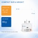 AMEEGO 30W GaN UK Charger with Retractable USB-C or Lightning-Compatible Cable & USB-C Port